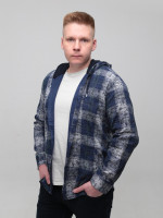 Сорочка мужская синяя с капюшоном 1705-1