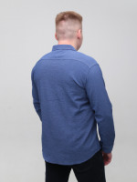 Сорочка чоловіча синя в клітку жатка 8807-2