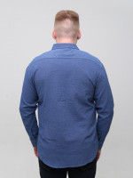 Сорочка чоловіча синя в клітку жатка 8807-2