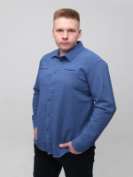 Сорочка чоловіча синя в клітку жатка 8807-2