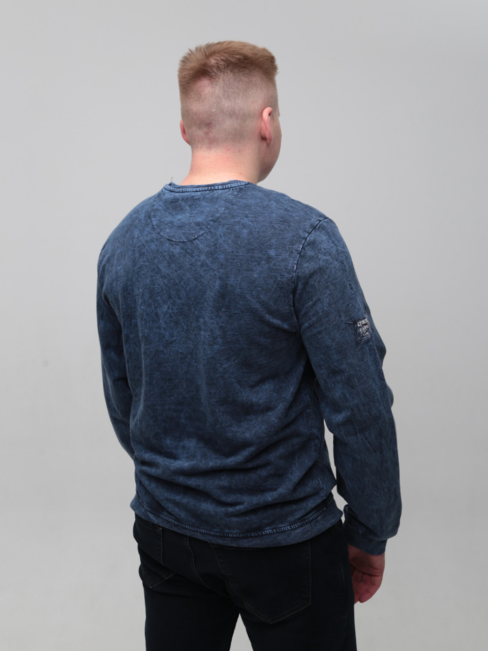 Світшот чоловічий синій з варінням з манжетом 5601-1