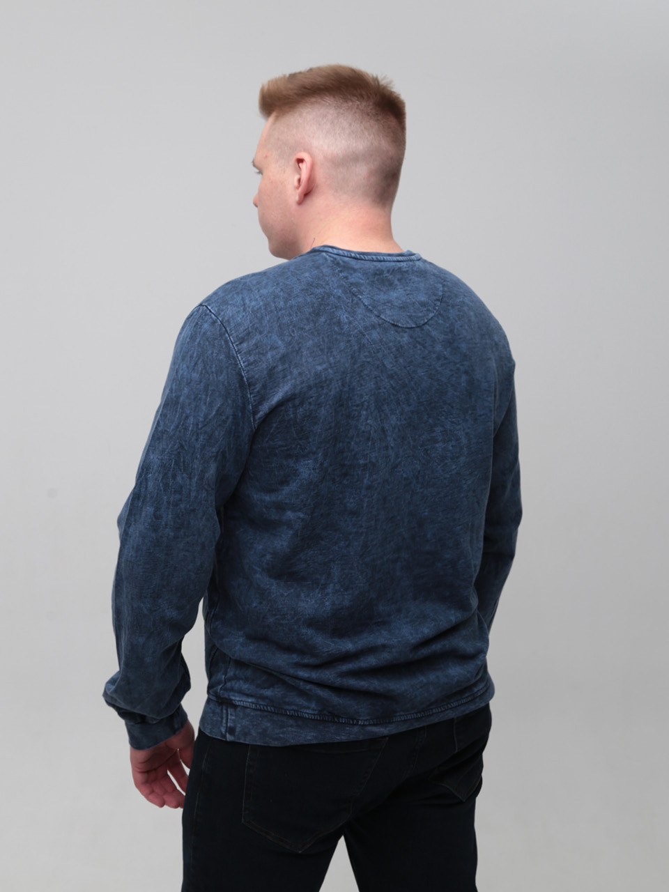 Світшот чоловічий синій з варінням з манжетом 5601-1