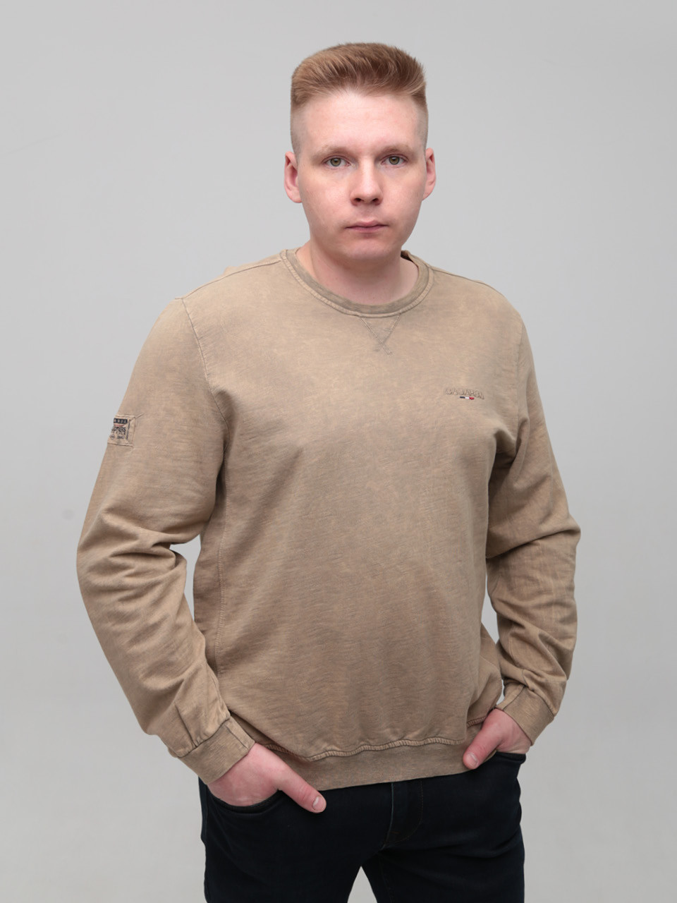 Світшот бежевий чоловічий з манжетом 5601-4