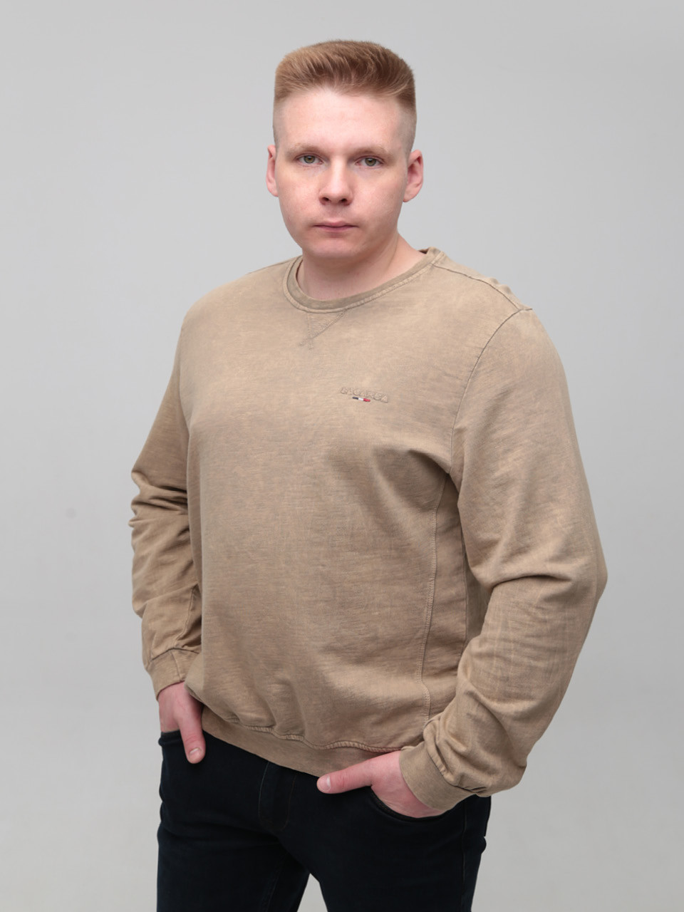 Світшот бежевий чоловічий з манжетом 5601-4