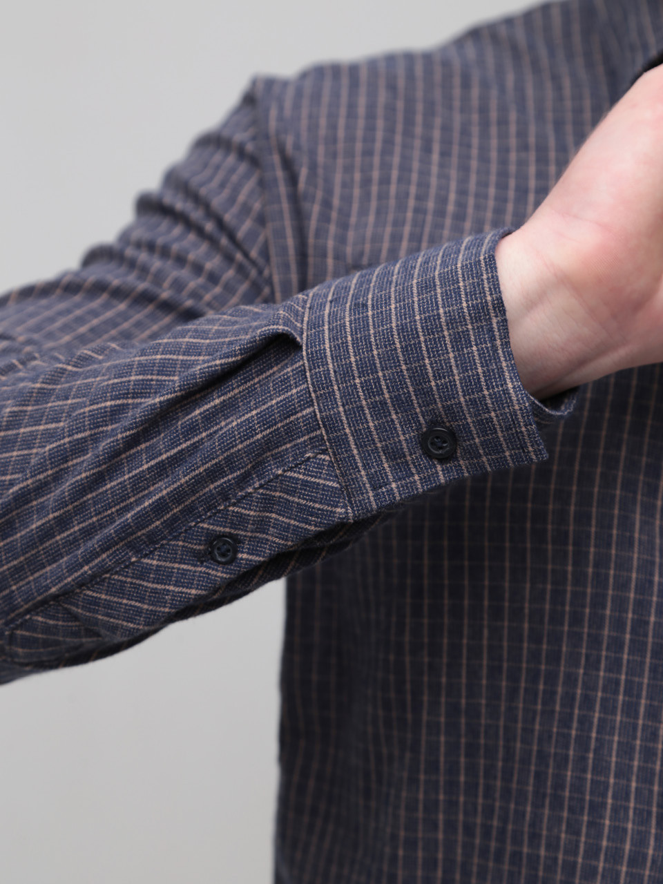 Сорочка чоловіча коричнева байкова в клітку 5505-3