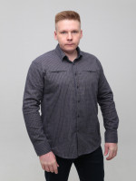 Сорочка чоловіча коричнева байкова в клітку 5505-3