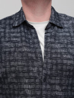 Сорочка чоловіча темно-синя щільна в клітку 6404-1