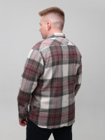 Сорочка чоловіча бордова байкова в клітку 1715-3