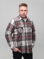 Сорочка чоловіча бордова байкова в клітку 1715-3