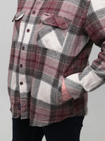Сорочка чоловіча бордова байкова в клітку 1715-3
