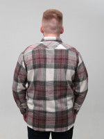 Сорочка чоловіча бордова байкова в клітку 1715-3