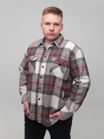 Сорочка чоловіча бордова байкова в клітку 1715-3