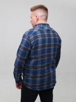 Сорочка чоловіча синя байкова в клітку 1712-3