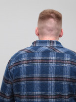 Сорочка чоловіча синя байкова в клітку 1712-3