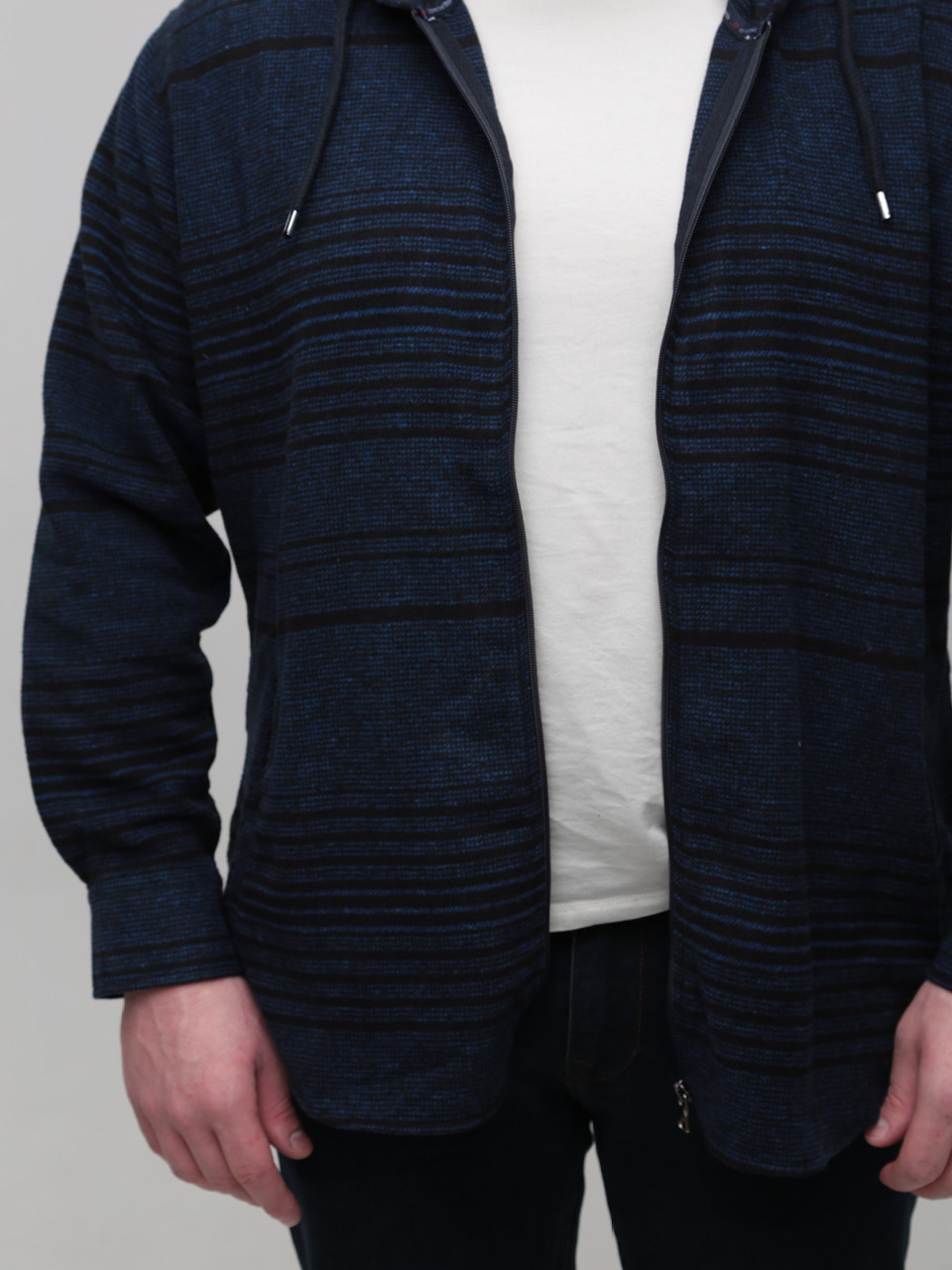 Толстовка чоловіча темно-синя тонка з капюшоном 4824-1