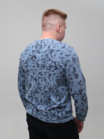 Світшот чоловічий синій з принтом 2314-1