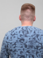 Світшот чоловічий синій з принтом 2314-1