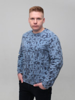 Світшот чоловічий синій з принтом 2314-1