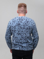 Світшот чоловічий синій з принтом 2314-1