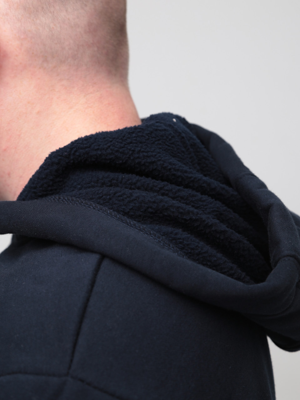 Худі чоловіче темно-синє на флісі 2321-1