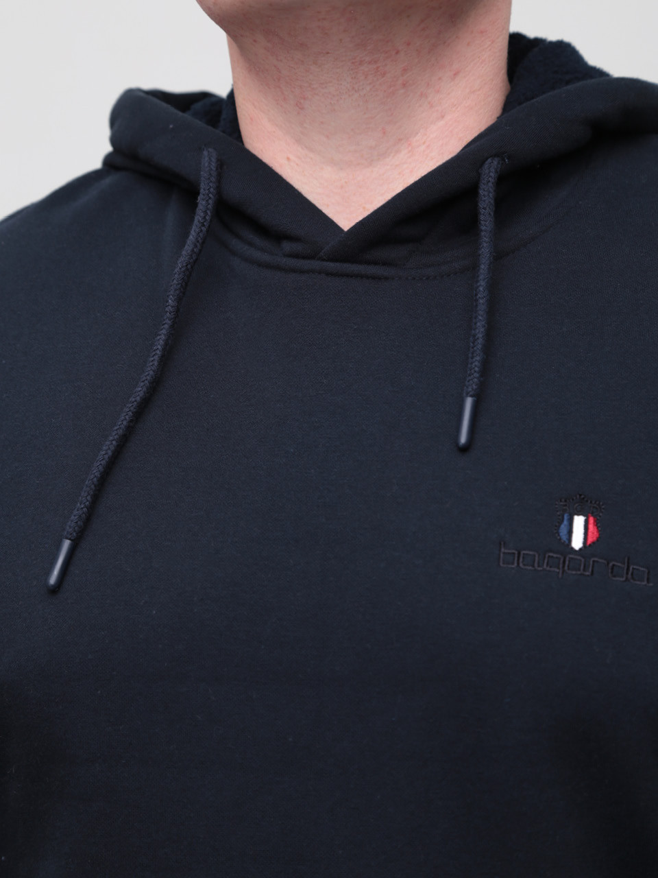 Худі чоловіче темно-синє на флісі 2321-1