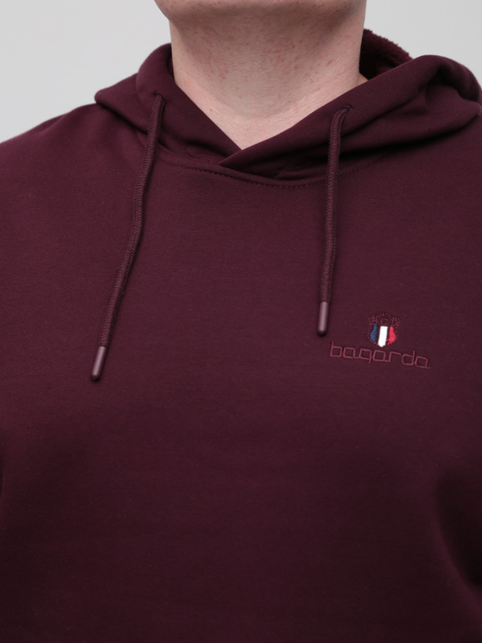 Худі чоловіче бордове на флісі 2321-2