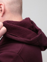 Худі чоловіче бордове на флісі 2321-2