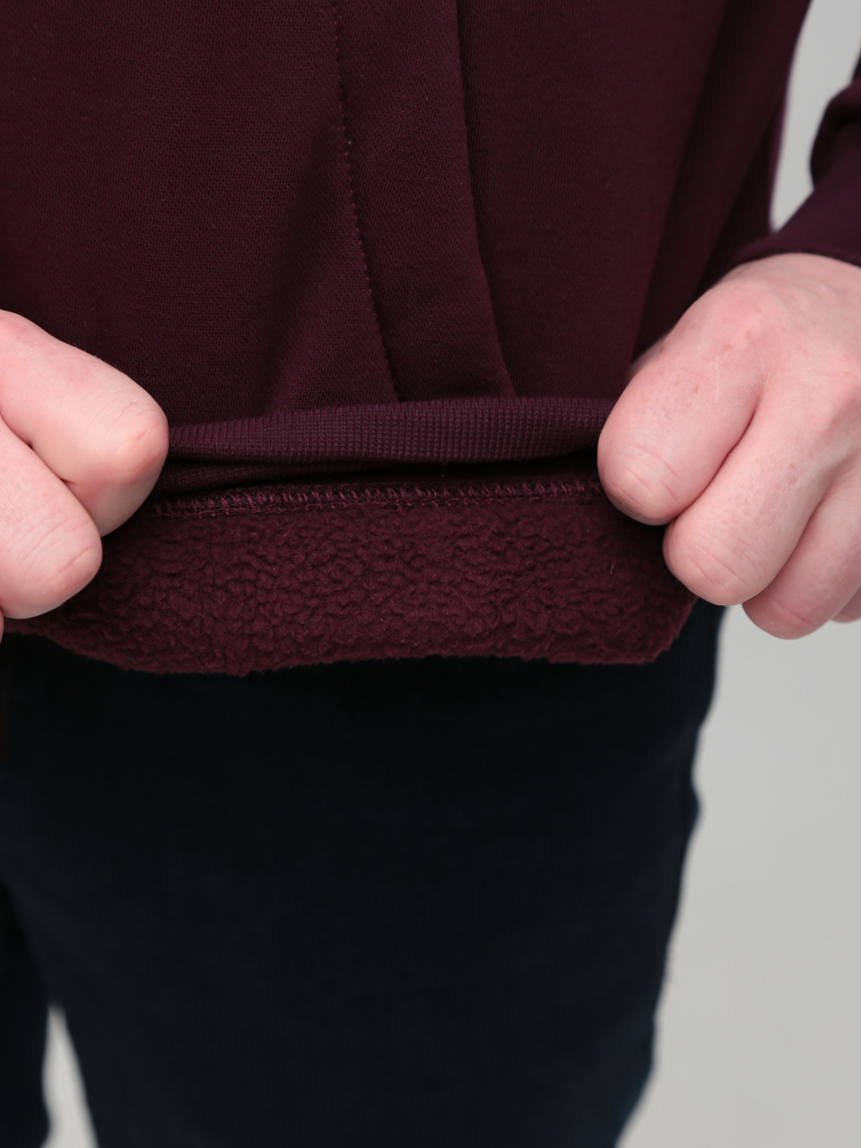 Худі чоловіче бордове на флісі 2321-2