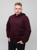 Худі чоловіче бордове на флісі 2321-2