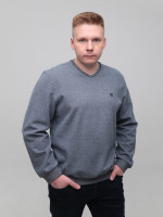 Джемпер чоловічий сіро-синій з коміром мис 5410-1-V