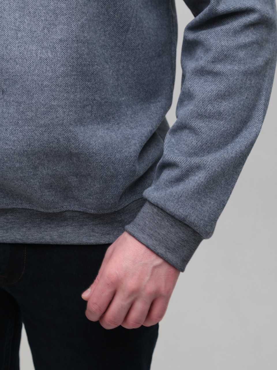 Джемпер чоловічий сіро-синій з коміром мис 5410-1-V