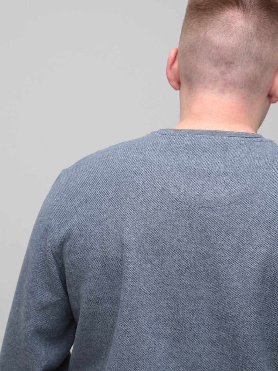 Джемпер чоловічий сіро-синій з коміром мис 5410-1-V