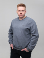 Джемпер чоловічий сіро-синій з коміром мис 5410-1-V