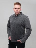 Поло чоловіче чорне з тонким варінням довгий рукав 8316-2