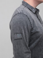 Поло чоловіче чорне з тонким варінням довгий рукав 8316-2