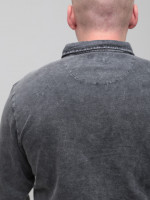 Поло чоловіче чорне з тонким варінням довгий рукав 8316-2