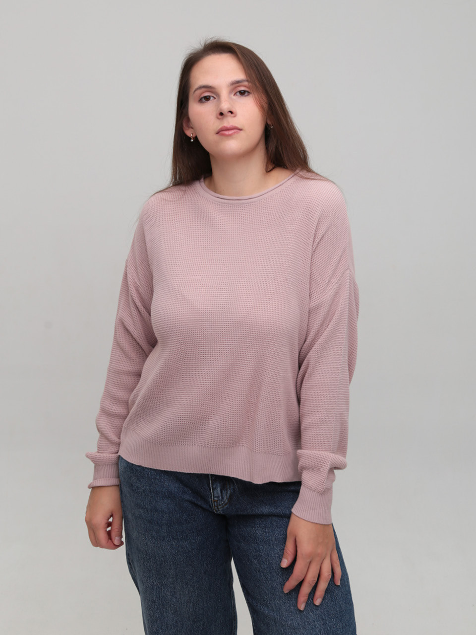 Светр жіночий тонкий пудра прямий 214281-16-Т