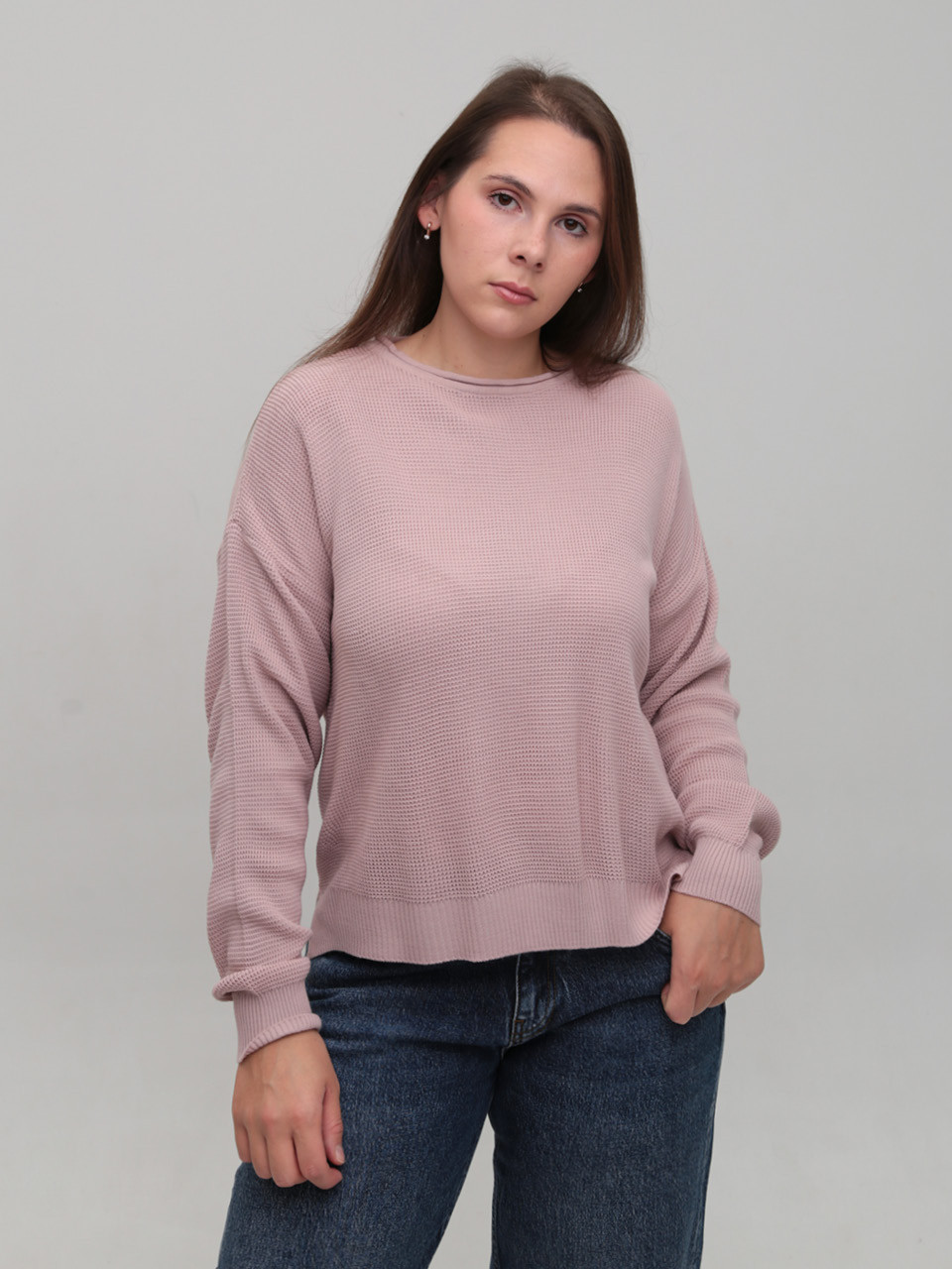 Светр жіночий тонкий пудра прямий 214281-16-Т