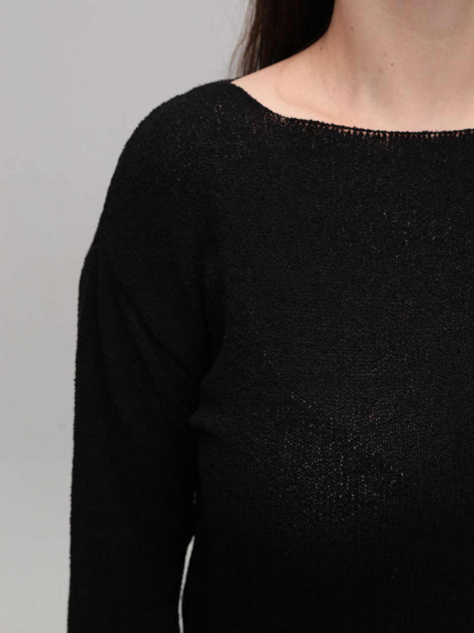 Светр жіночий тонкий чорний прямий 8529-1-Т