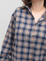 Сорочка жіноча синя в клітку тонка 145-1