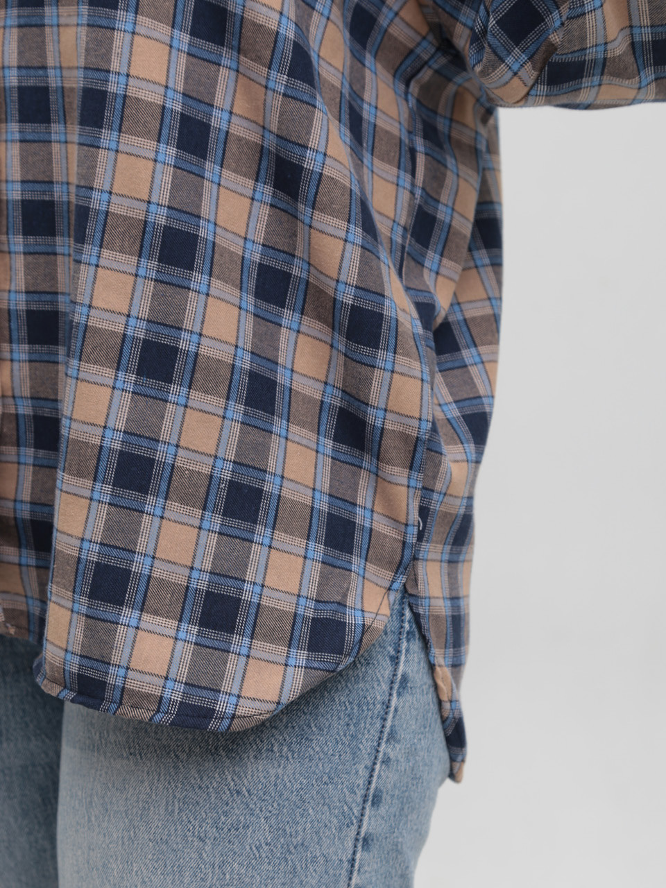 Сорочка жіноча синя в клітку тонка 145-1