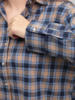 Сорочка жіноча синя в клітку тонка 145-1