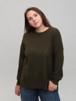 Свитер женский тонкий зеленый прямой 10884-8-Т