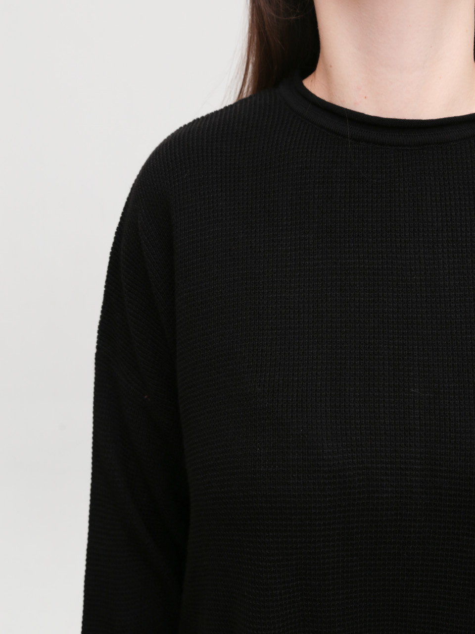 Свитер женский тонкий черный прямой 10884-1-Т