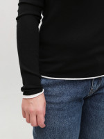 Лонгслів-сітка жіночий тонкий чорний прямий 12252-1-Т