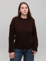 Свитер женский коричневый теплый укороченный 8533-9-Т