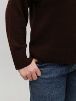 Свитер женский коричневый теплый укороченный 8533-9-Т