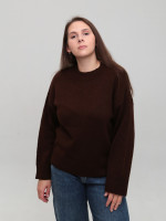 Свитер женский коричневый теплый укороченный 8533-9-Т