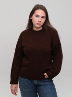 Свитер женский коричневый теплый укороченный 8533-9-Т