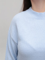 Свитер женский голубой теплый укороченный 8533-4-Т